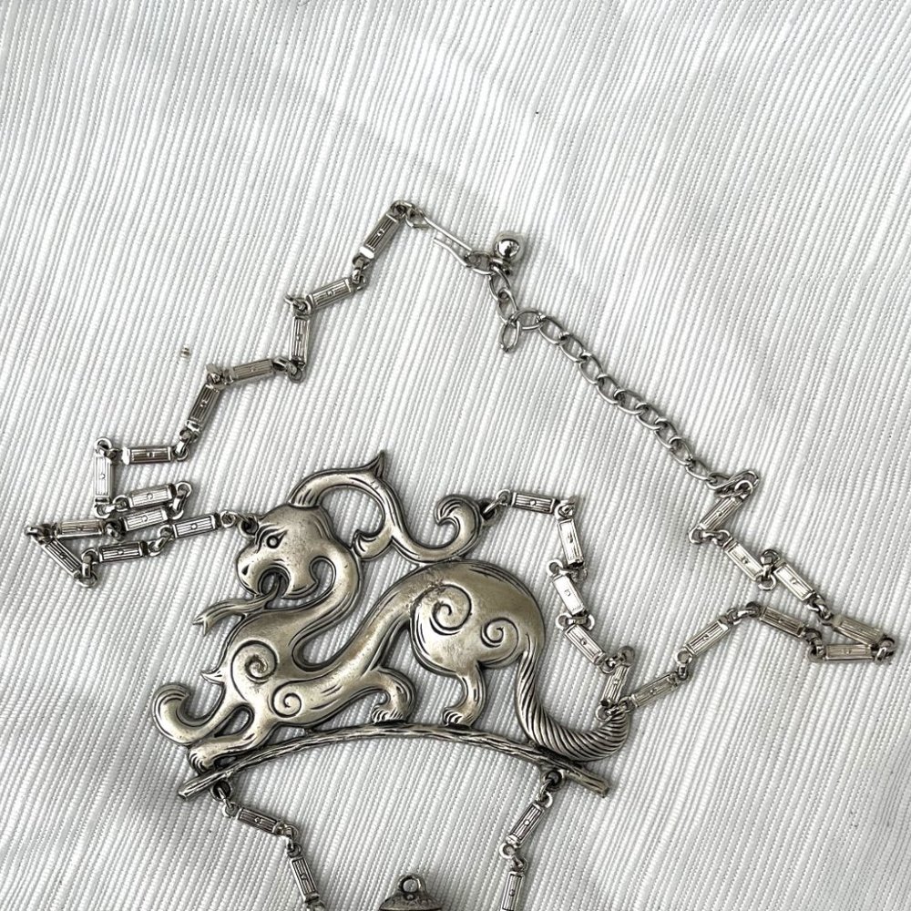Rare Goldette Dragon Snuff bottle Necklace - Picture 3 of 5